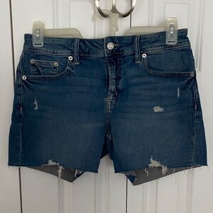 Gap Denim Cutoff Shorts - Dark Blue Distressed Women’s Shorts